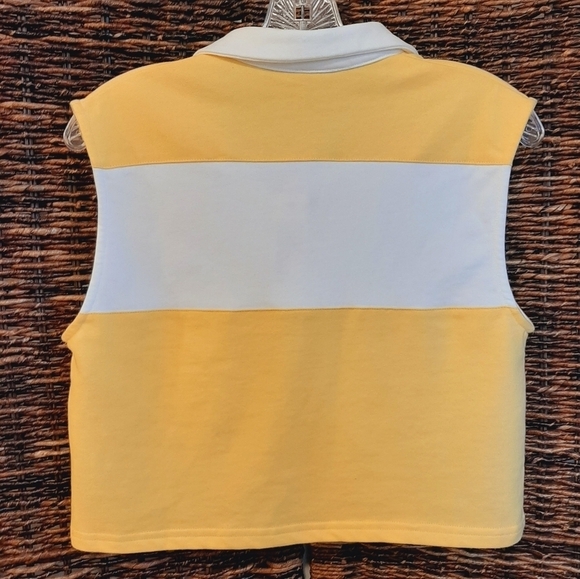 The Greii Shirt Womens Small White Yellow Tenniscore Preppy Sporty Retro Tee NEW - Picture 2 of 8